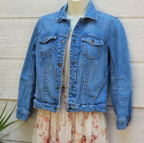 Free People jean jacket size S Color blue - Picture 1 of 11